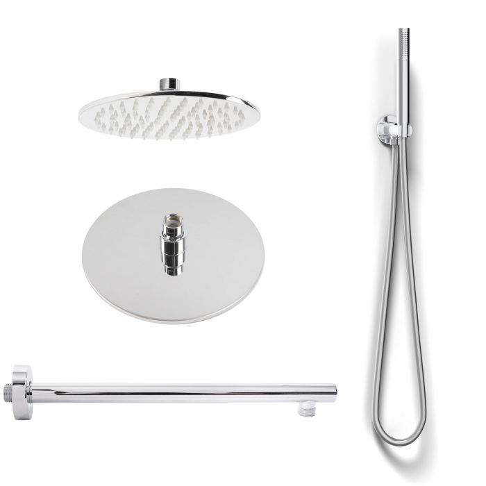 Kit Complet de Douche Rond 1 jet Chrome en Laiton et Acier Inox Aisi 304 Mod. Kit Seven Tondo main product photo