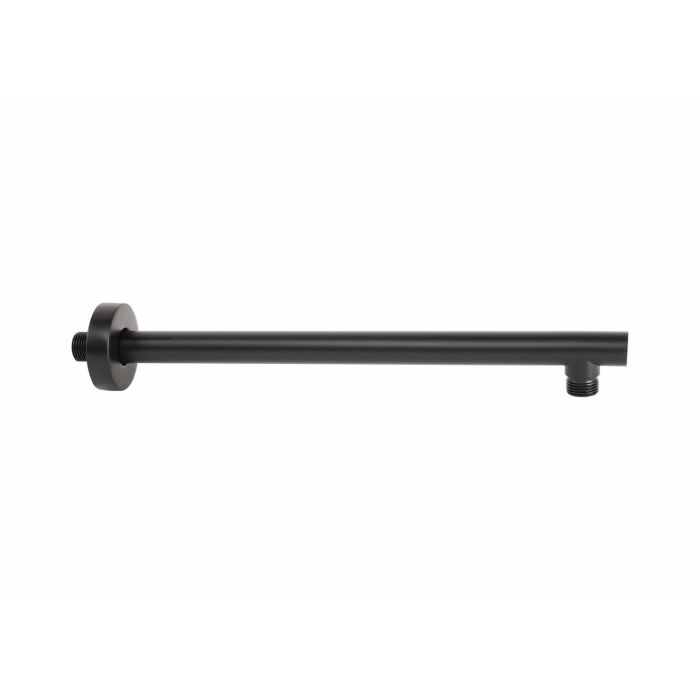 Bras de Douche Rond Noir Mat en Acier Inox 18/10 ss Aisi 304 verniciato Mod. Flat Round Black main product photo