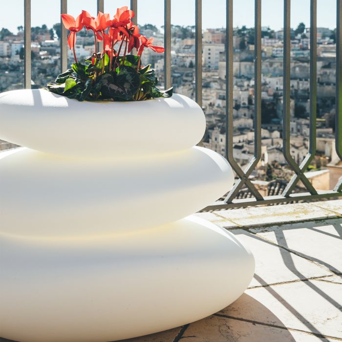 Pot de fleurs en résine 75X62cm décoration feng shui plusieurs couleurs mod. Eden Pot main product photo