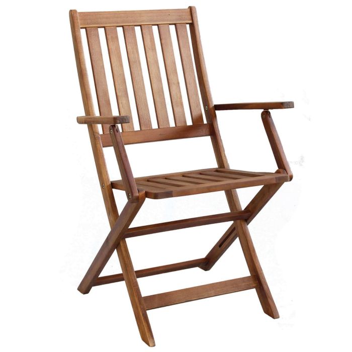Chaise pliante avec accoudoirs en bois massif 55x57x91h cm mod. Diana main product photo