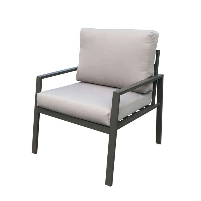 Salon de jardin taupe set canapé, 2 fauteuils et table basse en aluminium mod. Helsinki main product photo