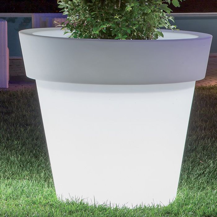 Pot de fleurs lumineux en résine diamètre 80cm main product photo