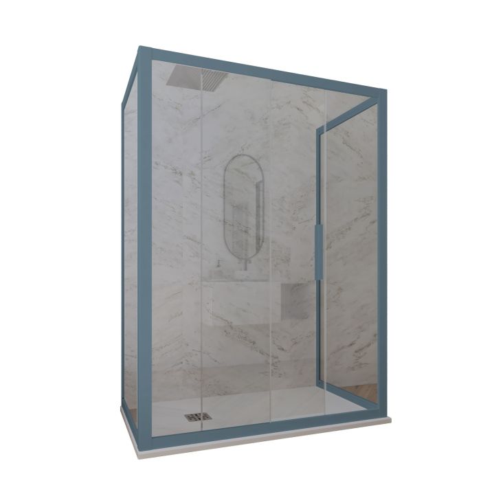 Deco Trio H 200 en PVC Bleu Navy Verre Transparent mod. Deco Trio main product photo