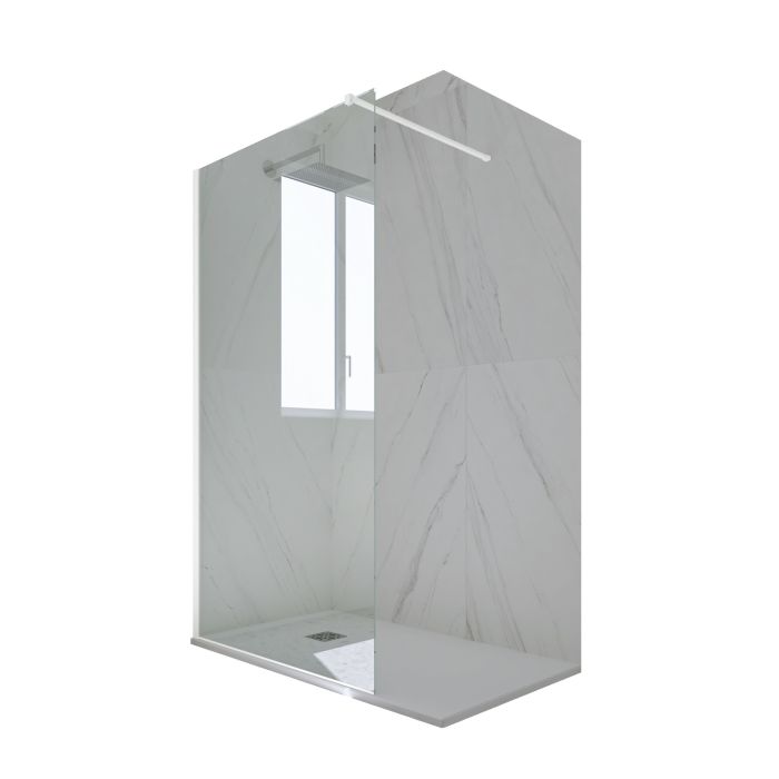 Douche italienne Walk-in H 200 en PVC Blanc Matt Verre Transparent mod. Kolors main product photo
