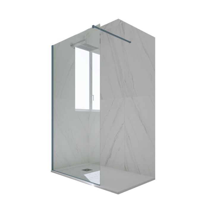 Douche italienne Walk in H 200 en PVC Bleu Navy Verre Transparent mod. Kolors main product photo