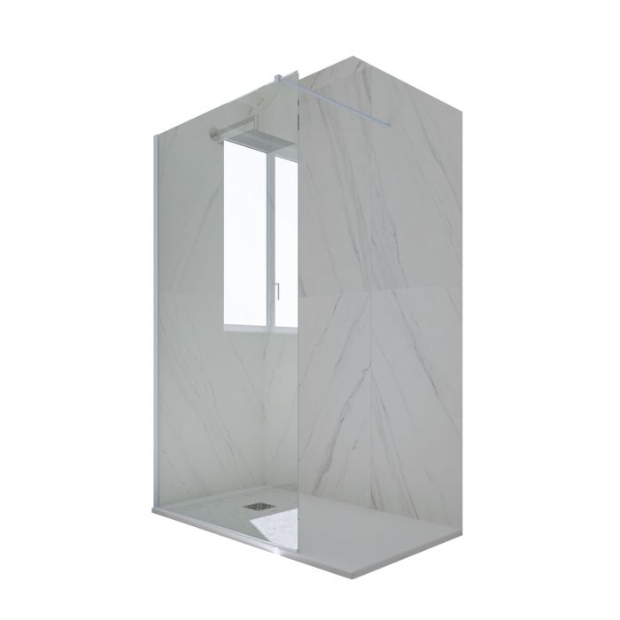 Douche italienne Walk in H 200 en PVC Bleu Vintage Verre Transparent mod. Kolors main product photo
