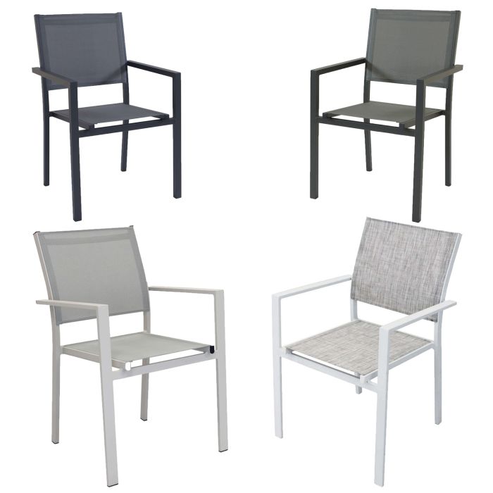 Chaise de jardin avec accoudoirs plusieurs coloris en Aluminium verni 55x58 h 85 cm mod. Jamaica main product photo