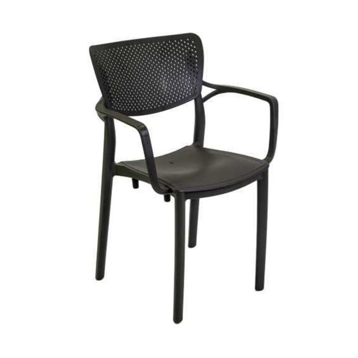 Chaise de jardin avec accoudoirs Anthracite 54x53 cm h 84 cm en Polyéthylène mod. Alezio main product photo