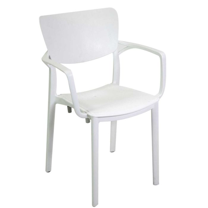 Chaise de jardin avec accoudoirs Blanc 54x53 cm h 84 cm en Polyéthylène mod. Dalma main product photo