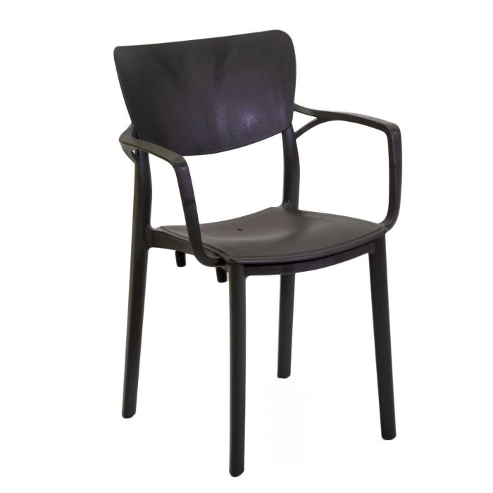 Chaise de jardin avec accoudoirs Anthracite 54x53 cm h 84 cm en Polyéthylène mod. Dalma main product photo