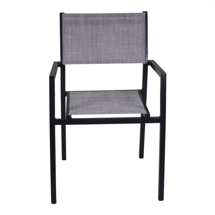 Chaise de jardin avec accoudoirs Anthracite 55x56 cm h 86 cm en Aluminium et textilène mod. Cleveland main product photo