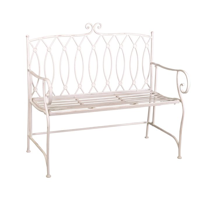 Banc de jardin Blanc 104x55 cm h 100 cm en Métal mod. Ragusa main product photo