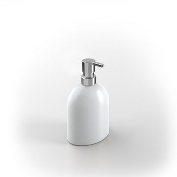 Distributeur de savon à poser Blanc en Porcelaine Mod. Bird