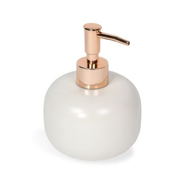 Distributeur de savon à poser Blanc perlé en Céramique Mod. Clizia