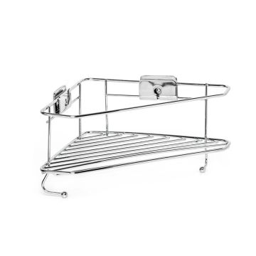 Étagère angulaire de douche pour hôtel Chrome en Acier Chromé et Abs Mod. Grip