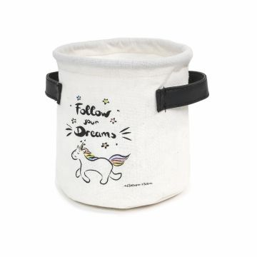 Panier multifonctionnel Blanc avec Motif Licorne en Coton imperméable Mod. Unicorn