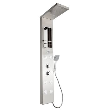 Colonne de Douche Hydromassante Brossé en Acier Inox Aisi 304 Mod. City Plus