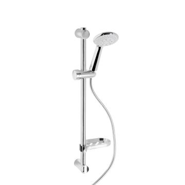 Barre Ensamble de douche Rond Chrome en Acier Inox et ABS Mod. Capri