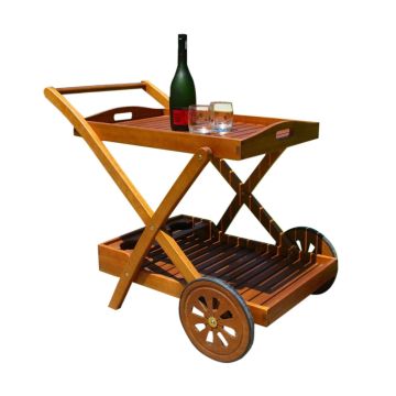 Desserte à roulette en bois d'acacia massif 89x56x76h cmmod. Trolley Bar