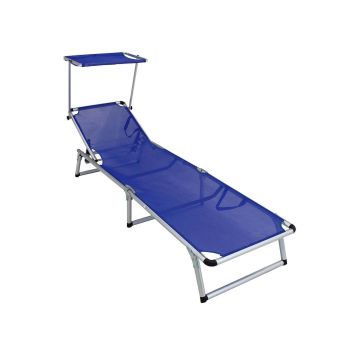 Chaise Longue pliante de Jardin en Aluminium avec Pare-Soleil mod. Super