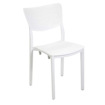 Chaise de jardin Blanc 44x53 cm h 84 cm en Polyéthylène mod. Alezio