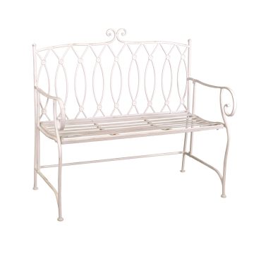 Banc de jardin Blanc 104x55 cm h 100 cm en Métal mod. Ragusa