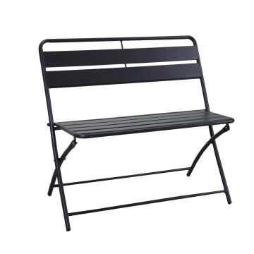 Banc de jardin Anthracite 94x51 cm h 78 cm en Métal mod. Rovigo