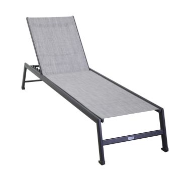 Chaise longue bain de soleil Anthracite 195x55 cm h 31 cm en Aluminium mod. Cleveland
