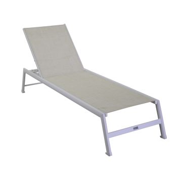 Chaise longue bain de soleil Blanc 195x55 cm h 31 cm en Aluminium mod. Cleveland