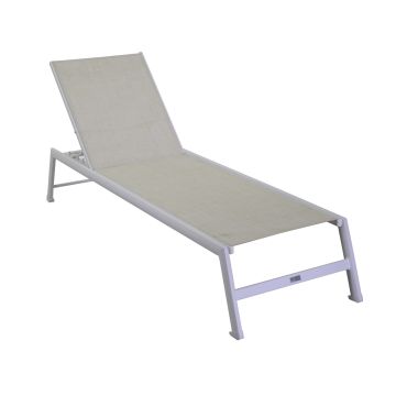 Chaise longue bain de soleil Blanc 195x55 cm h 31 cm en Aluminium mod. Cleveland