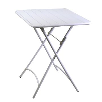 Table pliante Blanc 60x60 cm h 72 cm en Métal mod. Rovigo