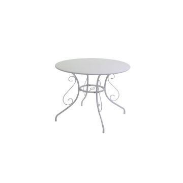 Table de jardin Blanc Ø 90 cm h 72 cm en Métal mod. New Old