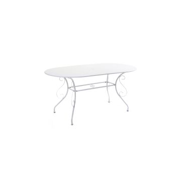 Table de jardin Blanc 160x90 cm h 72 cm en Métal mod. New Old