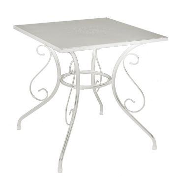 Table de jardin Blanc 70x70 cm h 72 cm en Métal mod. New Old