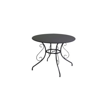 Table de jardin Anthracite Ø 95 cm h 72 cm en Métal mod. New Old