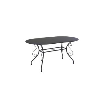 Table de jardin Anthracite 160x90 cm h 72 cm en Métal mod. New Old