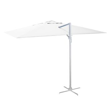 Parasol déporté inclinable pare-soleil de jardin Blanc 3x4 m h 2,75 m en Aluminium mod. Michigan