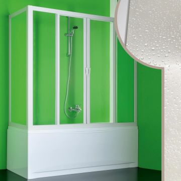 Cabine douche Pare-Baignoire en acrylique mod. Plutone 2 avec ouverture centrale