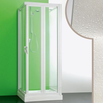 Cabine douche 3 côtés en acrylique mod. Giove avec ouverture pliante