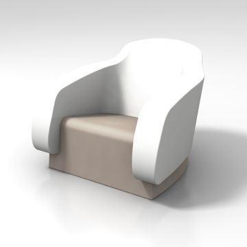 Fauteuil extérieur intérieur Klimt blanc et tourterelle