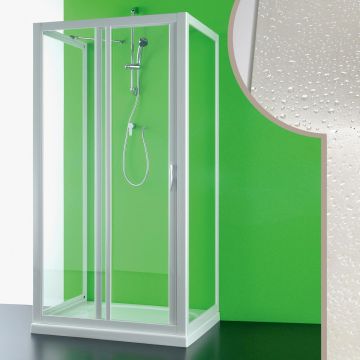 Cabine douche 3 côtés en acrylique mod. Mercurio avec ouverture laterale