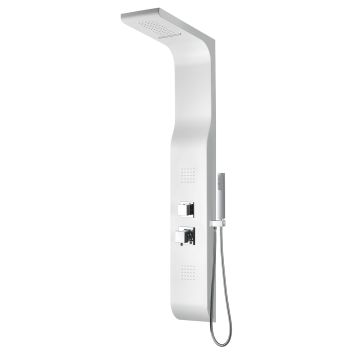Colonne de douche hydromassante en ABS blanc 140x15 cm avec fonction cascade mod. Marmore