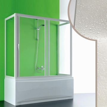 Cabine douche 3 côtés  Pare-Baignoire en acrylique mod. Plutone avec ouverture laterale