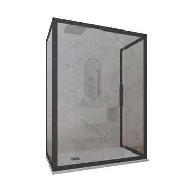 Deco Trio H 200 en PVC Anthracite Verre Transparent mod. Deco Trio