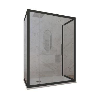 Deco Trio H 200 en PVC Noir Matt Verre Transparent mod. Deco Trio