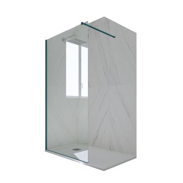 Douche italienne Walk-in H 200 en PVC Vert night watch Verre Transparent mod. Kolors