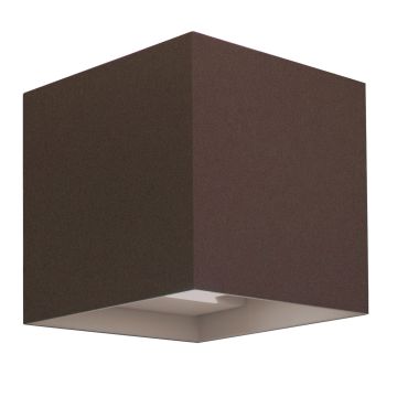 Applique murale LED carrée avec faisceau réglable couleur corten mod. Marbella