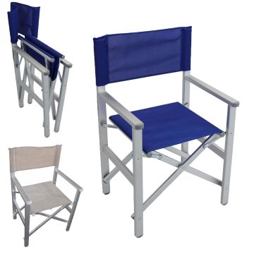 Chaise de metteur en scène Plusieurs coloris en Aluminium 55x46 cm h 45/88 cm mod. Siena