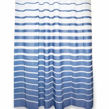Rideau de Douche plusiers dimensions Rayé, Couleur : Bleu et Blanc en PEVA plusiers dimensions Mod. Amalfi