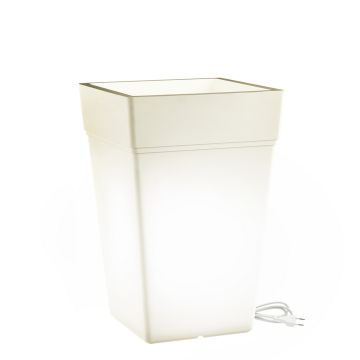 Pot de Fleurs lumineux Carré Led lumière Blanche 38x38 CM h 65 ou 80 mod. Stalk Led